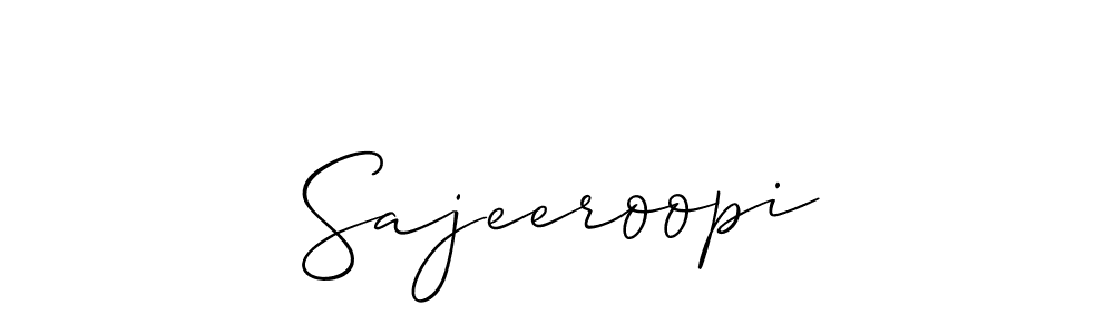 Allison_Script is a professional signature style that is perfect for those who want to add a touch of class to their signature. It is also a great choice for those who want to make their signature more unique. Get Sajeeroopi name to fancy signature for free. Sajeeroopi signature style 2 images and pictures png