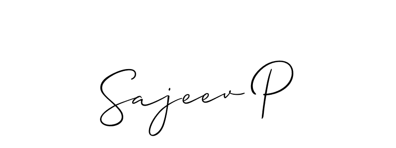 Use a signature maker to create a handwritten signature online. With this signature software, you can design (Allison_Script) your own signature for name Sajeev P. Sajeev P signature style 2 images and pictures png