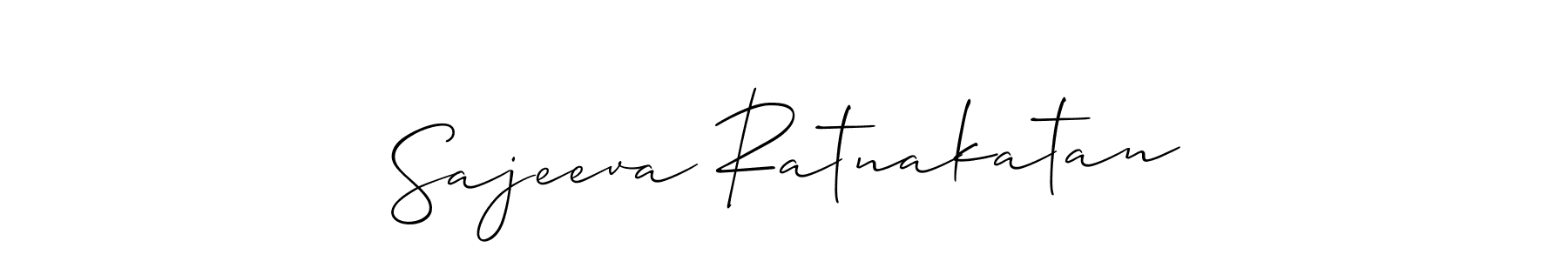 Make a beautiful signature design for name Sajeeva Ratnakatan. With this signature (Allison_Script) style, you can create a handwritten signature for free. Sajeeva Ratnakatan signature style 2 images and pictures png