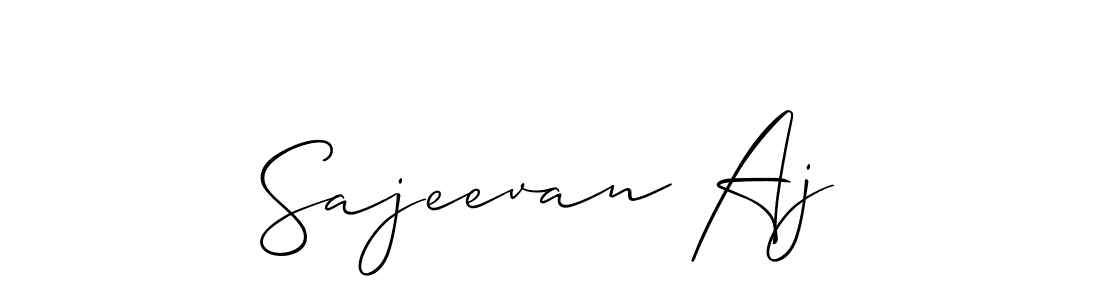 Also You can easily find your signature by using the search form. We will create Sajeevan Aj name handwritten signature images for you free of cost using Allison_Script sign style. Sajeevan Aj signature style 2 images and pictures png