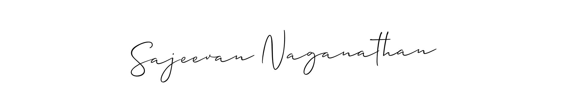 Use a signature maker to create a handwritten signature online. With this signature software, you can design (Allison_Script) your own signature for name Sajeevan Naganathan. Sajeevan Naganathan signature style 2 images and pictures png