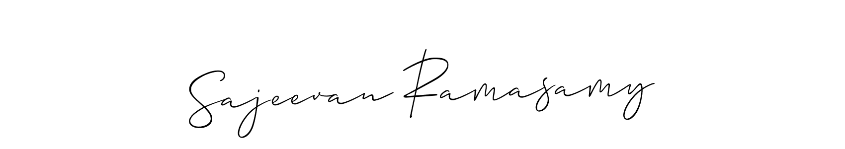 It looks lik you need a new signature style for name Sajeevan Ramasamy. Design unique handwritten (Allison_Script) signature with our free signature maker in just a few clicks. Sajeevan Ramasamy signature style 2 images and pictures png