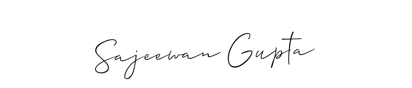 Make a beautiful signature design for name Sajeewan Gupta. With this signature (Allison_Script) style, you can create a handwritten signature for free. Sajeewan Gupta signature style 2 images and pictures png