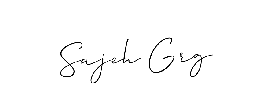 Use a signature maker to create a handwritten signature online. With this signature software, you can design (Allison_Script) your own signature for name Sajeh Grg. Sajeh Grg signature style 2 images and pictures png