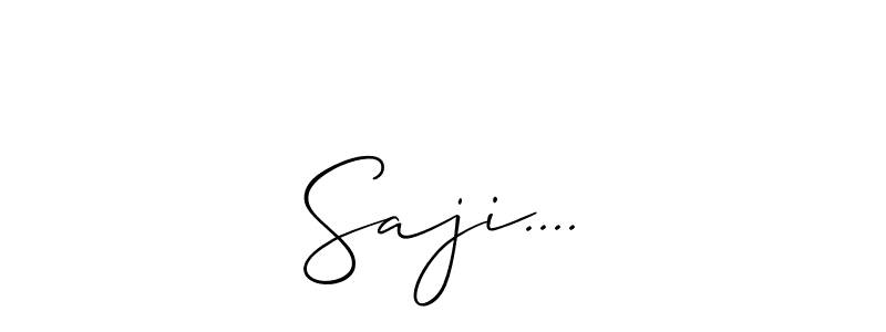 Use a signature maker to create a handwritten signature online. With this signature software, you can design (Allison_Script) your own signature for name Saji..... Saji.... signature style 2 images and pictures png