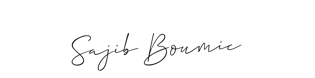 The best way (Allison_Script) to make a short signature is to pick only two or three words in your name. The name Sajib Boumic include a total of six letters. For converting this name. Sajib Boumic signature style 2 images and pictures png