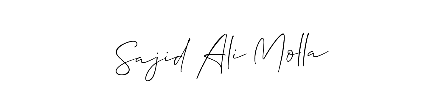 Also You can easily find your signature by using the search form. We will create Sajid Ali Molla name handwritten signature images for you free of cost using Allison_Script sign style. Sajid Ali Molla signature style 2 images and pictures png