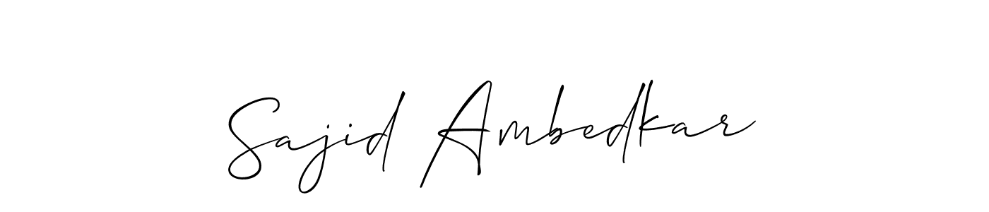 How to make Sajid Ambedkar name signature. Use Allison_Script style for creating short signs online. This is the latest handwritten sign. Sajid Ambedkar signature style 2 images and pictures png