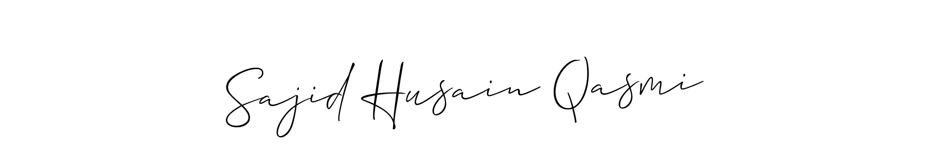 if you are searching for the best signature style for your name Sajid Husain Qasmi. so please give up your signature search. here we have designed multiple signature styles  using Allison_Script. Sajid Husain Qasmi signature style 2 images and pictures png
