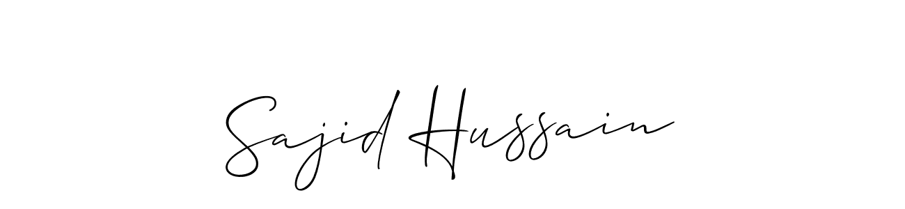 Make a beautiful signature design for name Sajid Hussain. With this signature (Allison_Script) style, you can create a handwritten signature for free. Sajid Hussain signature style 2 images and pictures png