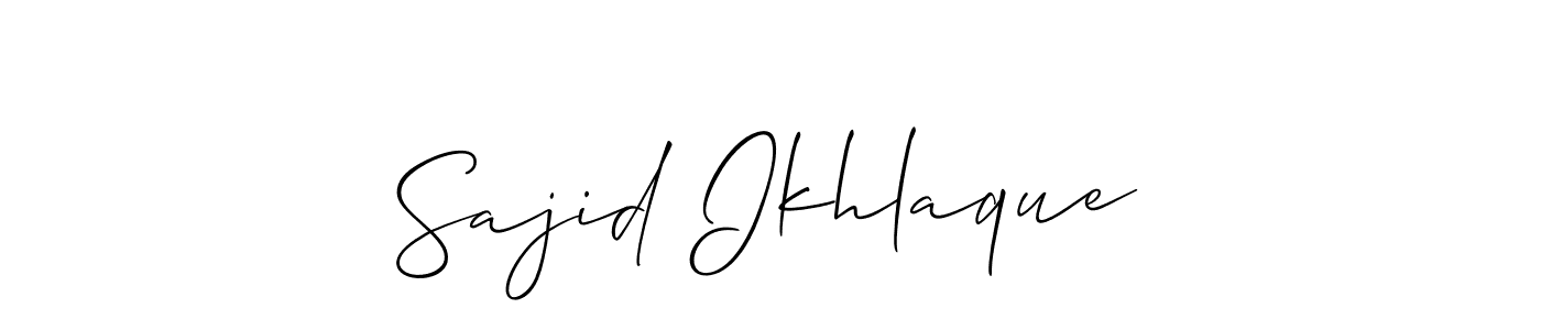 You should practise on your own different ways (Allison_Script) to write your name (Sajid Ikhlaque) in signature. don't let someone else do it for you. Sajid Ikhlaque signature style 2 images and pictures png