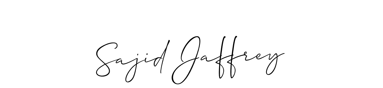 How to make Sajid Jaffrey name signature. Use Allison_Script style for creating short signs online. This is the latest handwritten sign. Sajid Jaffrey signature style 2 images and pictures png