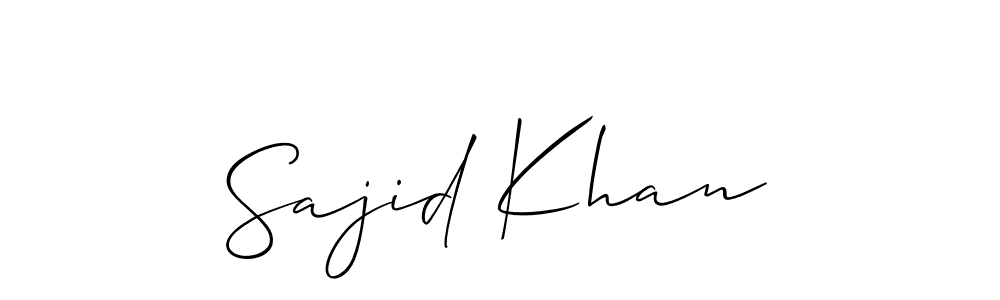 Create a beautiful signature design for name Sajid Khan. With this signature (Allison_Script) fonts, you can make a handwritten signature for free. Sajid Khan signature style 2 images and pictures png