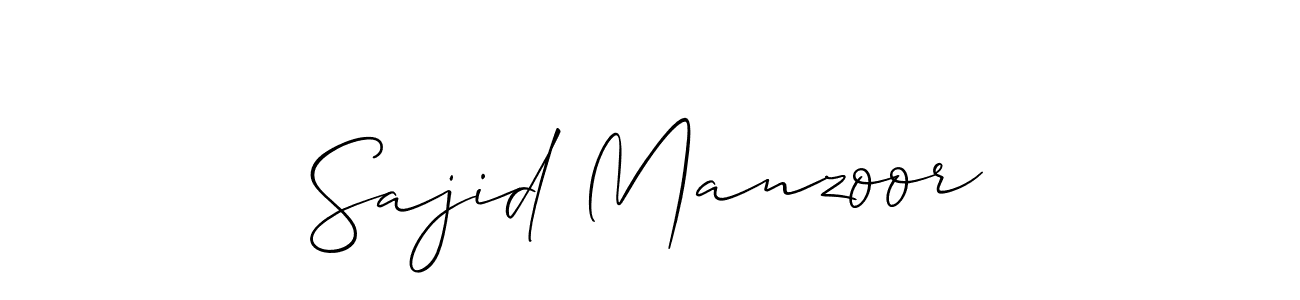 Make a beautiful signature design for name Sajid Manzoor. With this signature (Allison_Script) style, you can create a handwritten signature for free. Sajid Manzoor signature style 2 images and pictures png