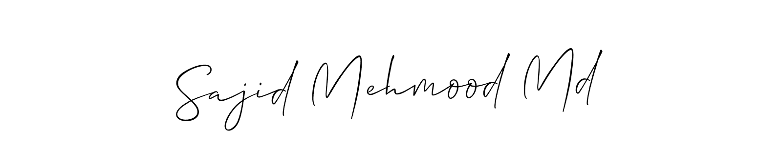 The best way (Allison_Script) to make a short signature is to pick only two or three words in your name. The name Sajid Mehmood Md include a total of six letters. For converting this name. Sajid Mehmood Md signature style 2 images and pictures png