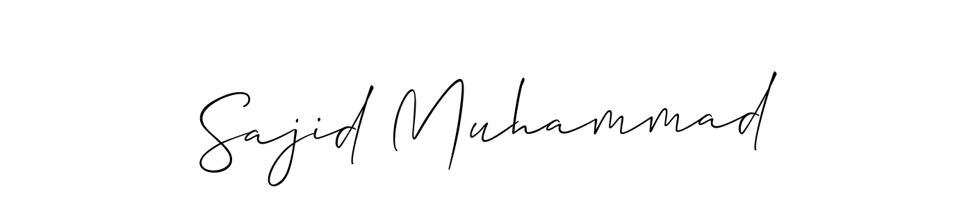 How to make Sajid Muhammad name signature. Use Allison_Script style for creating short signs online. This is the latest handwritten sign. Sajid Muhammad signature style 2 images and pictures png
