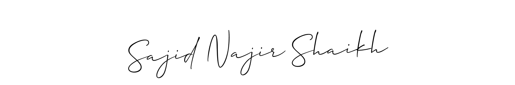 You should practise on your own different ways (Allison_Script) to write your name (Sajid Najir Shaikh) in signature. don't let someone else do it for you. Sajid Najir Shaikh signature style 2 images and pictures png