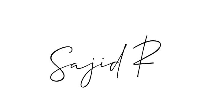 Create a beautiful signature design for name Sajid R. With this signature (Allison_Script) fonts, you can make a handwritten signature for free. Sajid R signature style 2 images and pictures png