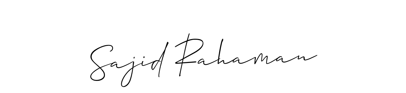 Create a beautiful signature design for name Sajid Rahaman. With this signature (Allison_Script) fonts, you can make a handwritten signature for free. Sajid Rahaman signature style 2 images and pictures png