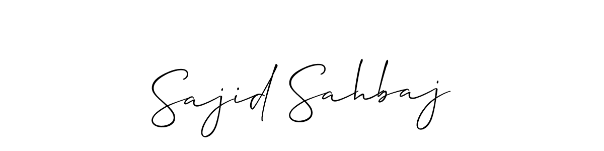 The best way (Allison_Script) to make a short signature is to pick only two or three words in your name. The name Sajid Sahbaj include a total of six letters. For converting this name. Sajid Sahbaj signature style 2 images and pictures png
