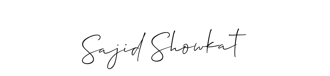 Make a beautiful signature design for name Sajid Showkat. With this signature (Allison_Script) style, you can create a handwritten signature for free. Sajid Showkat signature style 2 images and pictures png