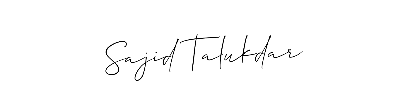 Create a beautiful signature design for name Sajid Talukdar. With this signature (Allison_Script) fonts, you can make a handwritten signature for free. Sajid Talukdar signature style 2 images and pictures png