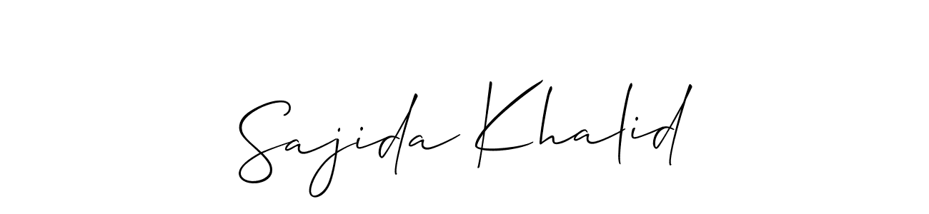 if you are searching for the best signature style for your name Sajida Khalid. so please give up your signature search. here we have designed multiple signature styles  using Allison_Script. Sajida Khalid signature style 2 images and pictures png