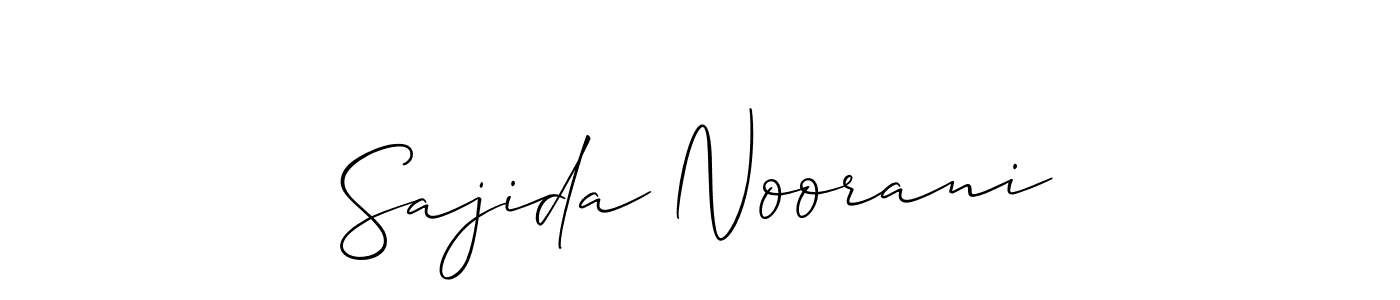 Create a beautiful signature design for name Sajida Noorani. With this signature (Allison_Script) fonts, you can make a handwritten signature for free. Sajida Noorani signature style 2 images and pictures png