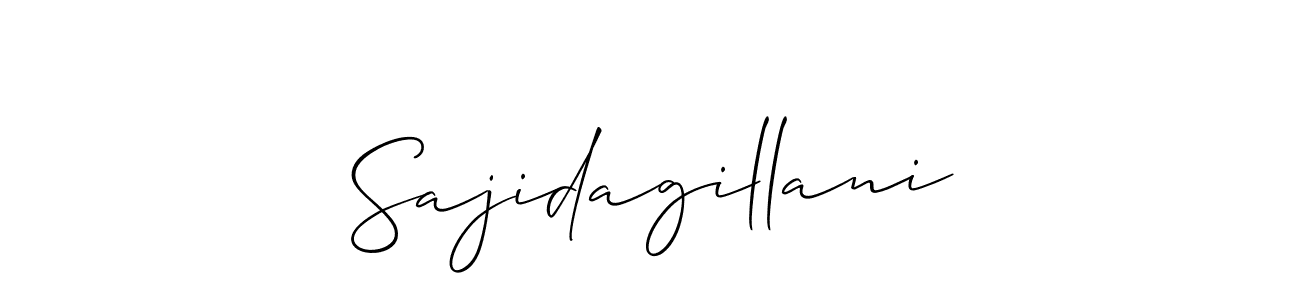 How to make Sajidagillani name signature. Use Allison_Script style for creating short signs online. This is the latest handwritten sign. Sajidagillani signature style 2 images and pictures png