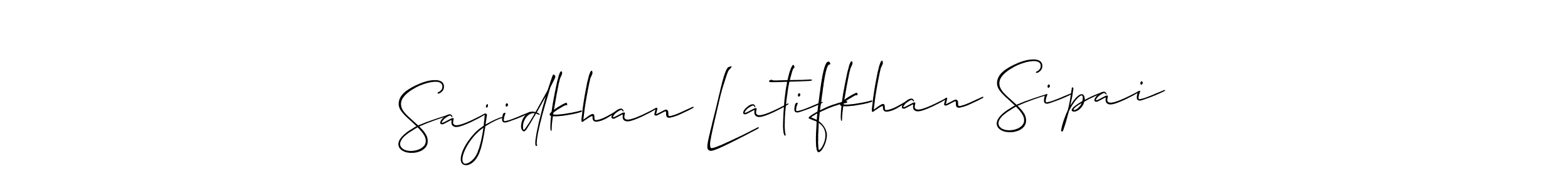 Make a beautiful signature design for name Sajidkhan Latifkhan Sipai. With this signature (Allison_Script) style, you can create a handwritten signature for free. Sajidkhan Latifkhan Sipai signature style 2 images and pictures png