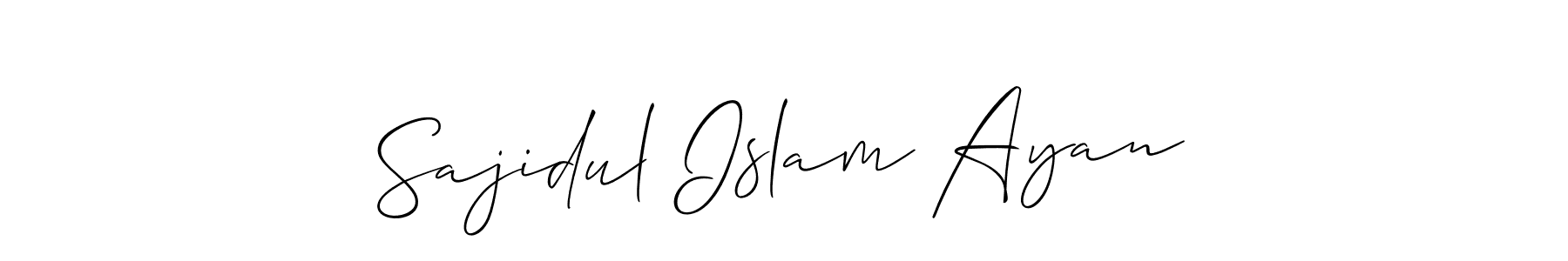 Make a short Sajidul Islam Ayan signature style. Manage your documents anywhere anytime using Allison_Script. Create and add eSignatures, submit forms, share and send files easily. Sajidul Islam Ayan signature style 2 images and pictures png