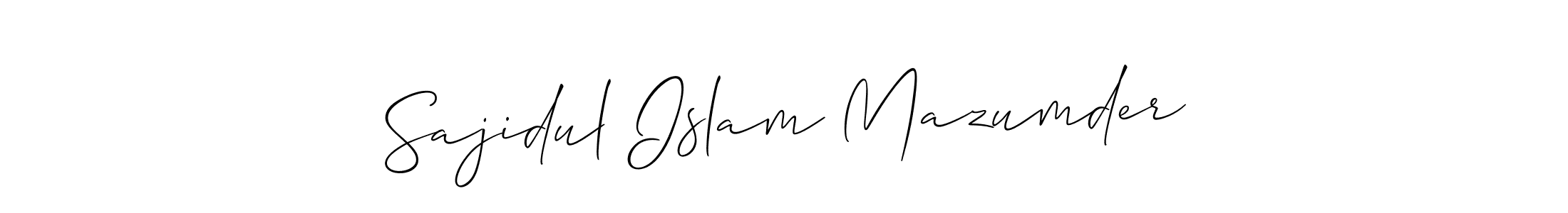 You should practise on your own different ways (Allison_Script) to write your name (Sajidul Islam Mazumder) in signature. don't let someone else do it for you. Sajidul Islam Mazumder signature style 2 images and pictures png