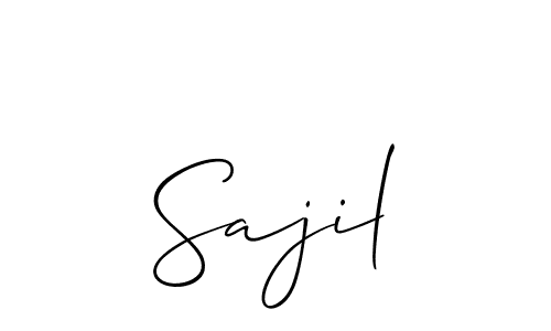 It looks lik you need a new signature style for name Sajil. Design unique handwritten (Allison_Script) signature with our free signature maker in just a few clicks. Sajil signature style 2 images and pictures png