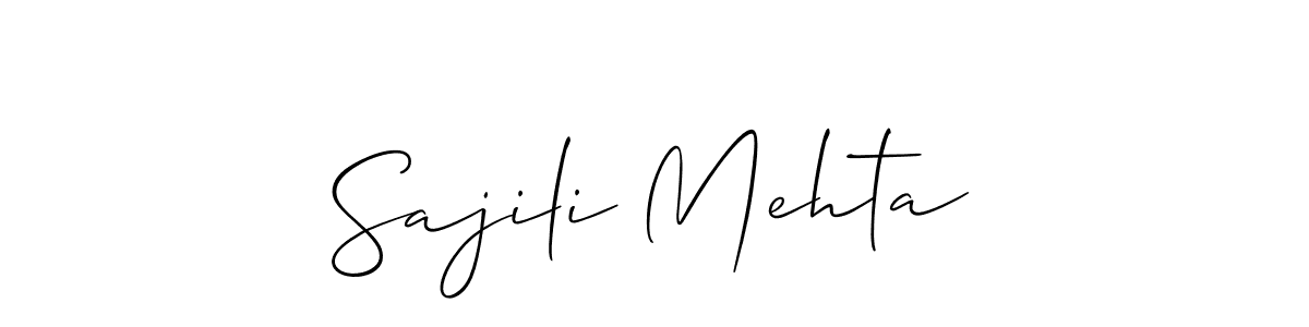 Sajili Mehta stylish signature style. Best Handwritten Sign (Allison_Script) for my name. Handwritten Signature Collection Ideas for my name Sajili Mehta. Sajili Mehta signature style 2 images and pictures png