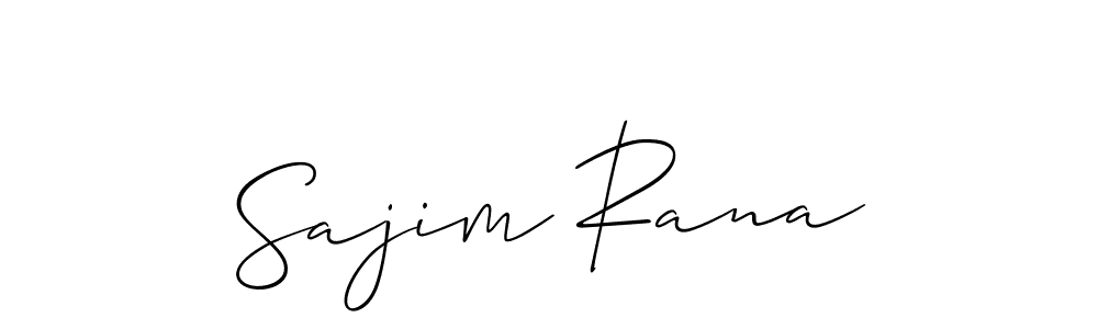 Make a beautiful signature design for name Sajim Rana. With this signature (Allison_Script) style, you can create a handwritten signature for free. Sajim Rana signature style 2 images and pictures png