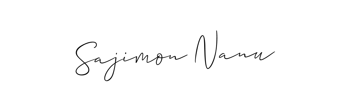 Also we have Sajimon Nanu name is the best signature style. Create professional handwritten signature collection using Allison_Script autograph style. Sajimon Nanu signature style 2 images and pictures png