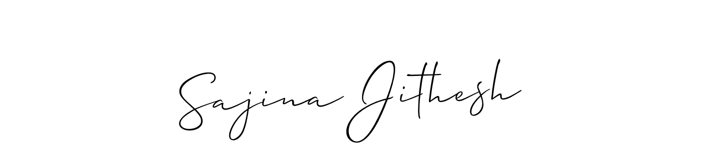 Use a signature maker to create a handwritten signature online. With this signature software, you can design (Allison_Script) your own signature for name Sajina Jithesh. Sajina Jithesh signature style 2 images and pictures png