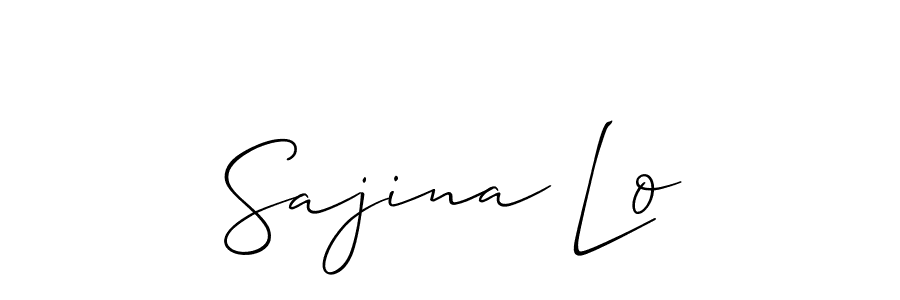 How to make Sajina Lo signature? Allison_Script is a professional autograph style. Create handwritten signature for Sajina Lo name. Sajina Lo signature style 2 images and pictures png