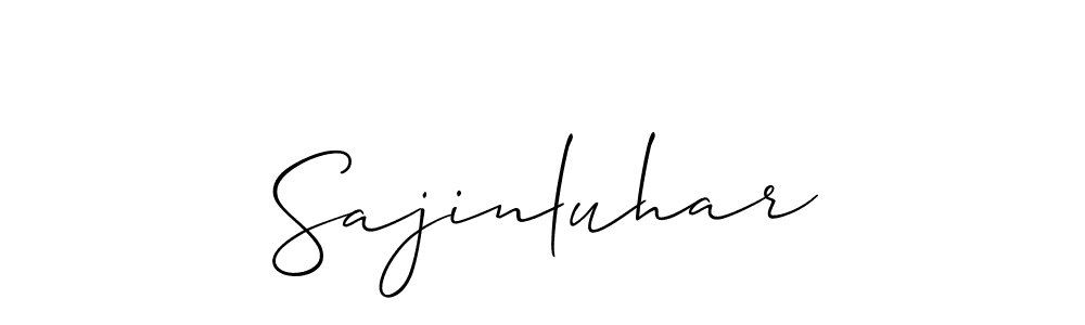 Sajinluhar stylish signature style. Best Handwritten Sign (Allison_Script) for my name. Handwritten Signature Collection Ideas for my name Sajinluhar. Sajinluhar signature style 2 images and pictures png