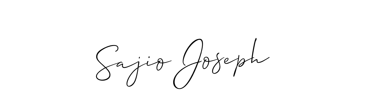 The best way (Allison_Script) to make a short signature is to pick only two or three words in your name. The name Sajio Joseph include a total of six letters. For converting this name. Sajio Joseph signature style 2 images and pictures png