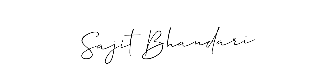 Make a beautiful signature design for name Sajit Bhandari. With this signature (Allison_Script) style, you can create a handwritten signature for free. Sajit Bhandari signature style 2 images and pictures png