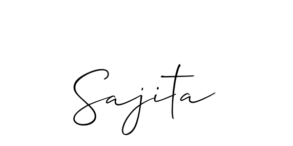Use a signature maker to create a handwritten signature online. With this signature software, you can design (Allison_Script) your own signature for name Sajita. Sajita signature style 2 images and pictures png