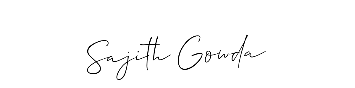 Use a signature maker to create a handwritten signature online. With this signature software, you can design (Allison_Script) your own signature for name Sajith Gowda. Sajith Gowda signature style 2 images and pictures png