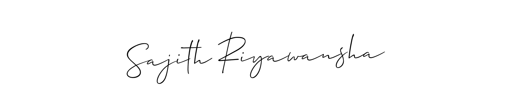 Make a beautiful signature design for name Sajith Riyawansha. With this signature (Allison_Script) style, you can create a handwritten signature for free. Sajith Riyawansha signature style 2 images and pictures png