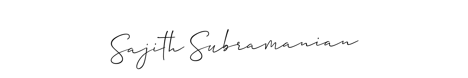 Create a beautiful signature design for name Sajith Subramanian. With this signature (Allison_Script) fonts, you can make a handwritten signature for free. Sajith Subramanian signature style 2 images and pictures png