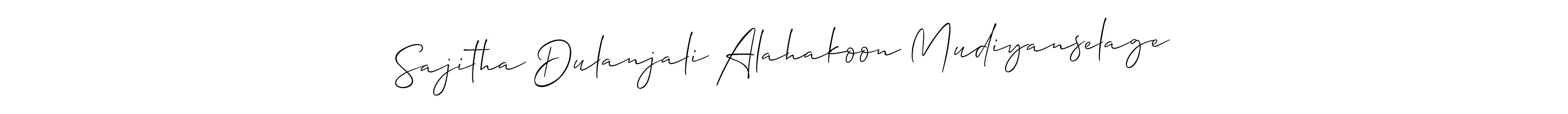 Also You can easily find your signature by using the search form. We will create Sajitha Dulanjali Alahakoon Mudiyanselage name handwritten signature images for you free of cost using Allison_Script sign style. Sajitha Dulanjali Alahakoon Mudiyanselage signature style 2 images and pictures png