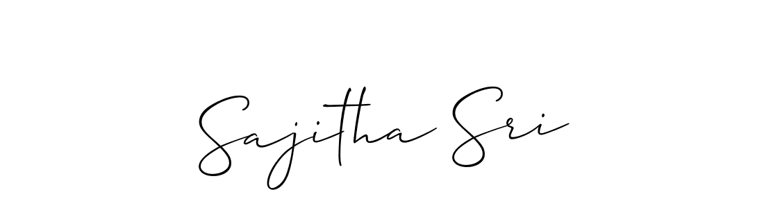 How to make Sajitha Sri name signature. Use Allison_Script style for creating short signs online. This is the latest handwritten sign. Sajitha Sri signature style 2 images and pictures png