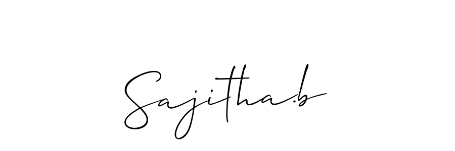 Also we have Sajitha.b name is the best signature style. Create professional handwritten signature collection using Allison_Script autograph style. Sajitha.b signature style 2 images and pictures png