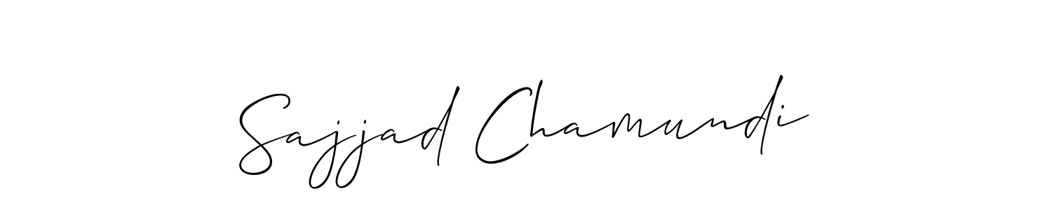 How to make Sajjad Chamundi name signature. Use Allison_Script style for creating short signs online. This is the latest handwritten sign. Sajjad Chamundi signature style 2 images and pictures png