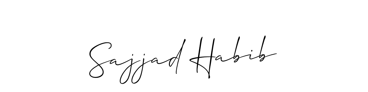 How to Draw Sajjad Habib signature style? Allison_Script is a latest design signature styles for name Sajjad Habib. Sajjad Habib signature style 2 images and pictures png